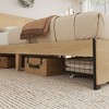 Full/Queen/King Size Bed Frame, Wooden Boho Platform Bed Frame with Natural Rattan Headboard, Cane Bed Frame with 2 Storage Drawers - 4 of 4