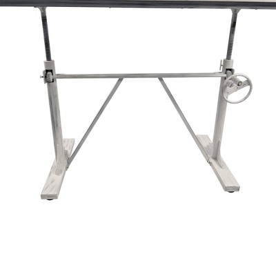 Whitewash Mango Wood Adjustable Height Standing Desk