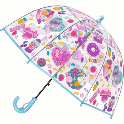 Clotth Whimsical Unicorn Princess Umbrella, Transparent, Printed Design, Windproof, Water-Resistant, Portable Stylish Accessory for Rain