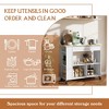 Celebalcony Rolling Kitchen Island with Storage Cabinet. Include 3 Tier Spice Rack, Lockable Wheels & Towel Handle, 2 Tier Open Shelf for Kitchen - 4 of 4