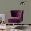Upholstery Velvet Side Chair with Tufted Back Contemporary and Classic Armless Accent Chair with Metal Base | Karat Home - 3 of 4