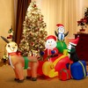 Costway 6 FT Long Christmas Inflatable Decoration Santa Claus Driving Reindeer Sleigh - 2 of 4