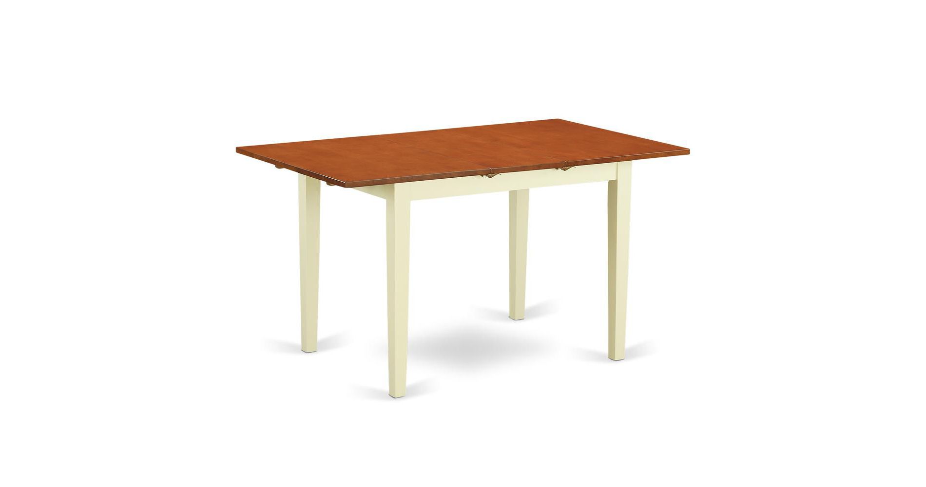 East West Furniture, Norfolk  rectangular  table  with  12"  Butterfly  Leaf    -Buttermilk  and  Cherry  Finish.