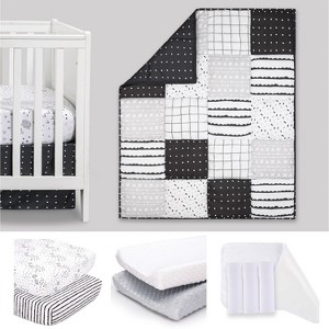 The Peanutshell Preston Black & White Crib Bedding Set, 4pc to 12 Pc - 1 of 4