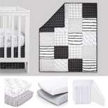 The Peanutshell Preston Black & White Crib Bedding Set, 4pc to 12 Pc