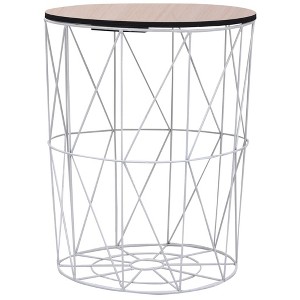 vidaXL Coffee Table White Ø 18.5" - 1 of 4