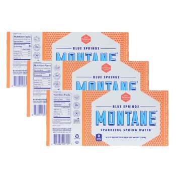 Montane Grapefruit Peach Sparkling Spring Water - Case of 3/8 pack, 12 oz