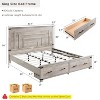 SinCiDo Farmhouse King-Sized Bed Frame 54" Headboard with 2 Large Drawers, Supported By Wooden Strips, No Spring Mattress Required, Noise Free - 3 of 4