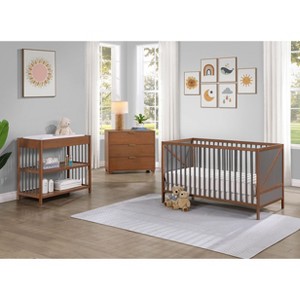 PAGED 3 in 1 Crib Wooden Convertible Baby Bed Frame with Panel, Adjustable Mattress Heights for Bedroom - 1 of 4