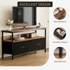 55 Inch TV Console Table with 3 Tier Storage Shelves, Entertainment Center TV Console Table with 2-Drawers - 4 of 4