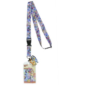 Bluey Lanyard Bingo Treasured Toys Plush Friends Breakaway ID Badge Holder with 2" Rubber Charm Multicolored - 1 of 4