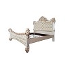 96" Eastern King Bed Vendome Antique Pearl Finish - Acme Furniture: Leather Upholstery, Chrome Frame, Tufted Design - 2 of 4