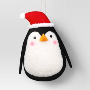 Christmas Felted Wool Penguin Ornament with Santa Hat - Wondershop™ - 1 of 3