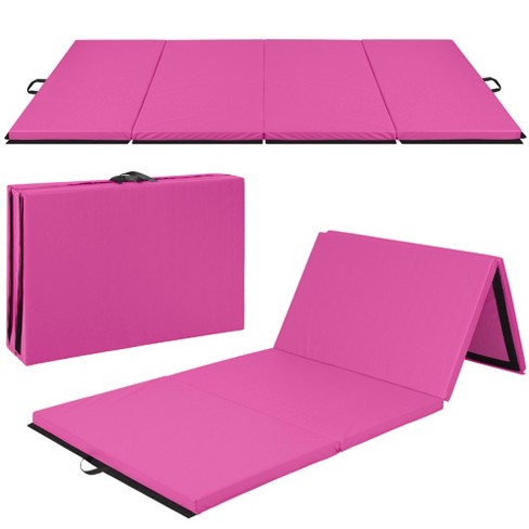 Best Choice Products 10ftx4ftx2in Folding Gymnastics Mat 4-Panel Exercise  Workout Floor Mats w/ Handles Pink