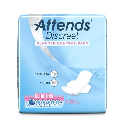 Attends Discreet Ultra Thin Bladder Control Pads, Light Absorbency