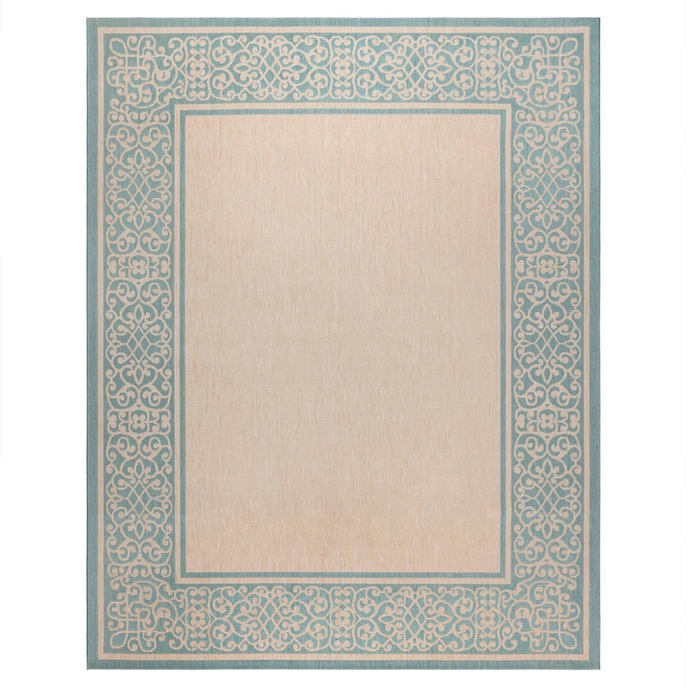 Photos - Area Rug Gertmenian 5'3"x7' Paseo Tedo Rectangular Woven Indoor/Outdoor  Teal/Sand