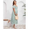 Clearlove Women's Summer Casual Short Sleeve Square Collar Elegant Hem Floral Dress - 2 of 4