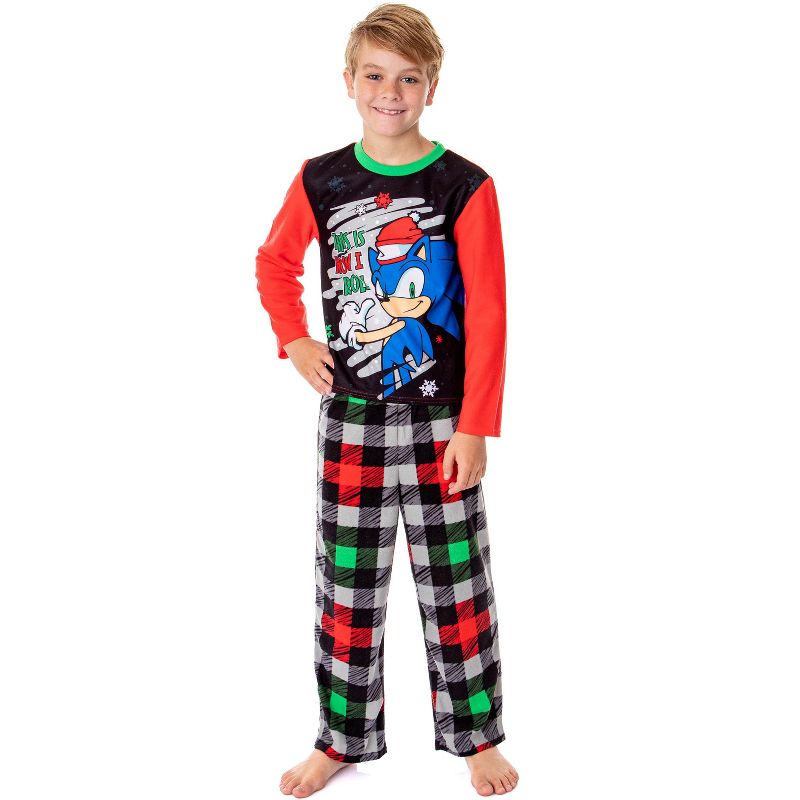 Sonic the Hedgehog Boys' Christmas This Is How I Roll Pajama Set, 1 of 4