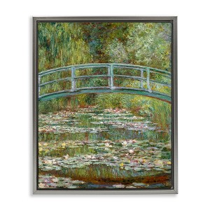Stupell Industries Pond of Water Lilies Rectangular Portrait Floating Frame Canvas Art, Gray, 17" x 21" - 1 of 4