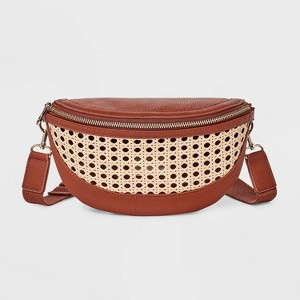 Straw Detail Belt Crossbody Bag - Universal Thread™ Cognac - 1 of 4