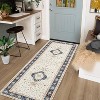 Acekool Washable Area Rug, Boho Vintage Non-Slip Low Pile Soft Accent Carpet for Living Room Bedroom, Pet & Kid Friendly, Easy Care - 2 of 4
