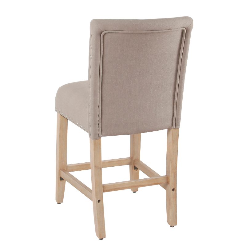 24" Upholstered Counter Height Barstool with Nailheads - HomePop, 4 of 10
