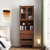 PAGED Modern Bookshelf 9 Cubby Display Book Shelves with Pegboard and Drawer for Living Room, Study Room - 2 of 4