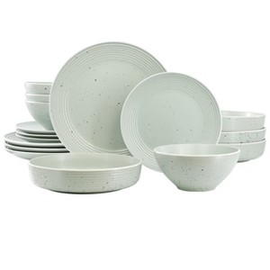 Elama Emilia 16 Piece Double Bowl Stoneware Dinnerware Set in Light Gray - 1 of 4