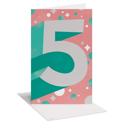 Carlton Cards 5th Birthday Card for Kids' Five Shadow