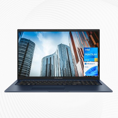 ASUS Vivobook 17 Laptop, 17.3" FHD 1920*1080, Intel Pentium, Intel UHD Graphics, 4GB DDR4  RAM, 128GB SSD, Wi-Fi 5, Windows 11 Home, Blue