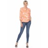 Women's Pleated Casual Floral Blouse - White Mark - 4 of 4