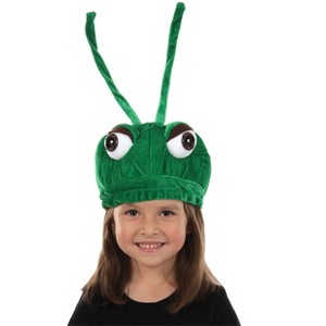 HalloweenCostumes.com   Plush Grasshopper Hat for Kids, Black/White/Green - 1 of 1