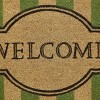 VCNY 1'6"x2'6" Welcome Green Striped Coir Outdoor Doormat Olive Green - 4 of 4