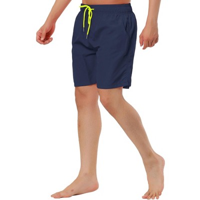 TATT 21 Men's Summer Holiday Beach Solid Drawstring Surfing Mesh Lining Swim Shorts Navy 32 — фото 4