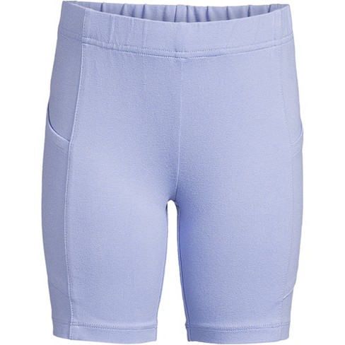 Lands' End Kids Tough Cotton Bike Short with Pockets - Small - Light  Periwinkle