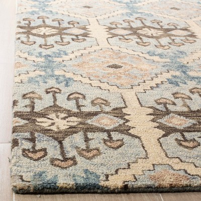 Aspen Light Blue and Cream Hand-Tufted Wool Area Rug 8' x 10'