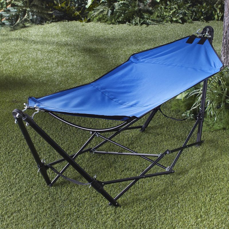 The Lakeside Collection Portable Folding Blue Hammock for Travel and Outdoor Camping, 5 of 9