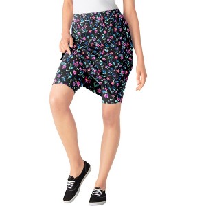 Woman Within Plus Size Stretch Cotton Skort - 1 of 4