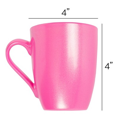 Princess Pink Ceramic Mug with Winter Design, 12 oz