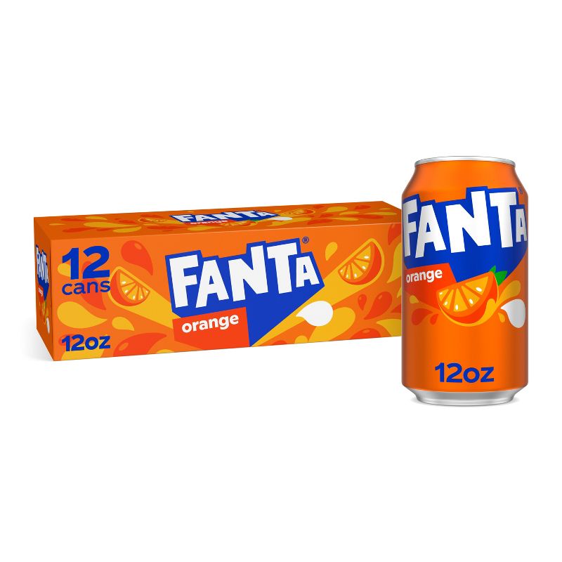Fanta Orange Soda - 12pk/12 fl oz Cans, 1 of 9