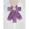 Allegra K Women's Pre-tied Pin Brooch Ribbon Beads Party Bowknot Bow Tie - 2 of 4