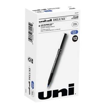 uni-ball Deluxe Rollerball Pens Micro Point Blue Ink 12/Pack (60027)