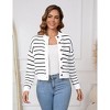 Coolmee Womens Striped Cardigan Casual Long Sleeve Open Front Button Down Knit Fall Sweaters Coat - 3 of 4