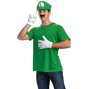 Nintendo Super Mario Luigi Adult Elevated Halloween Costume Accessory Kit One Size Fits Most - 1 of 4