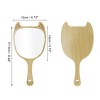 Unique Bargains Devil Shape Handheld Mirror Wood Color 1 Pc - 2 of 3