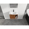 Vynxaria 24 in. Single Wall-Mounted Brown Ebony Plywood Bath Vanity with White Ceramic Top KD-PACKING Ready to Assemble - 3 of 4