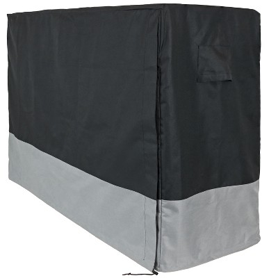 Sunnydaze Outdoor Weather-Resistant Heavy-Duty Polyester with PVC Backing Firewood Log Rack Cover - 5' - Gray and Black