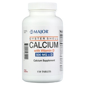 Major Oyster Shell Calcium With Vitamin D 500mg Tablet, 150 Ct - 1 of 3