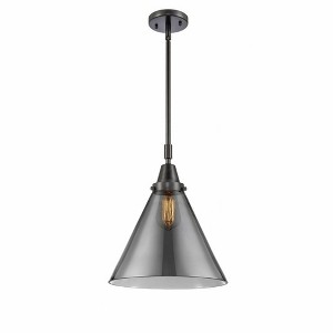 Cone - 1 Light Stem Hung Mini Pendant In Industrial Style-17.13 Inches Tall and 12 Inches Wide - 1 of 1