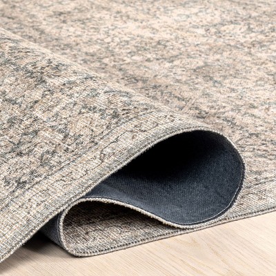 Hillstone Gray Rectangular Synthetic Vintage Medallion Area Rug